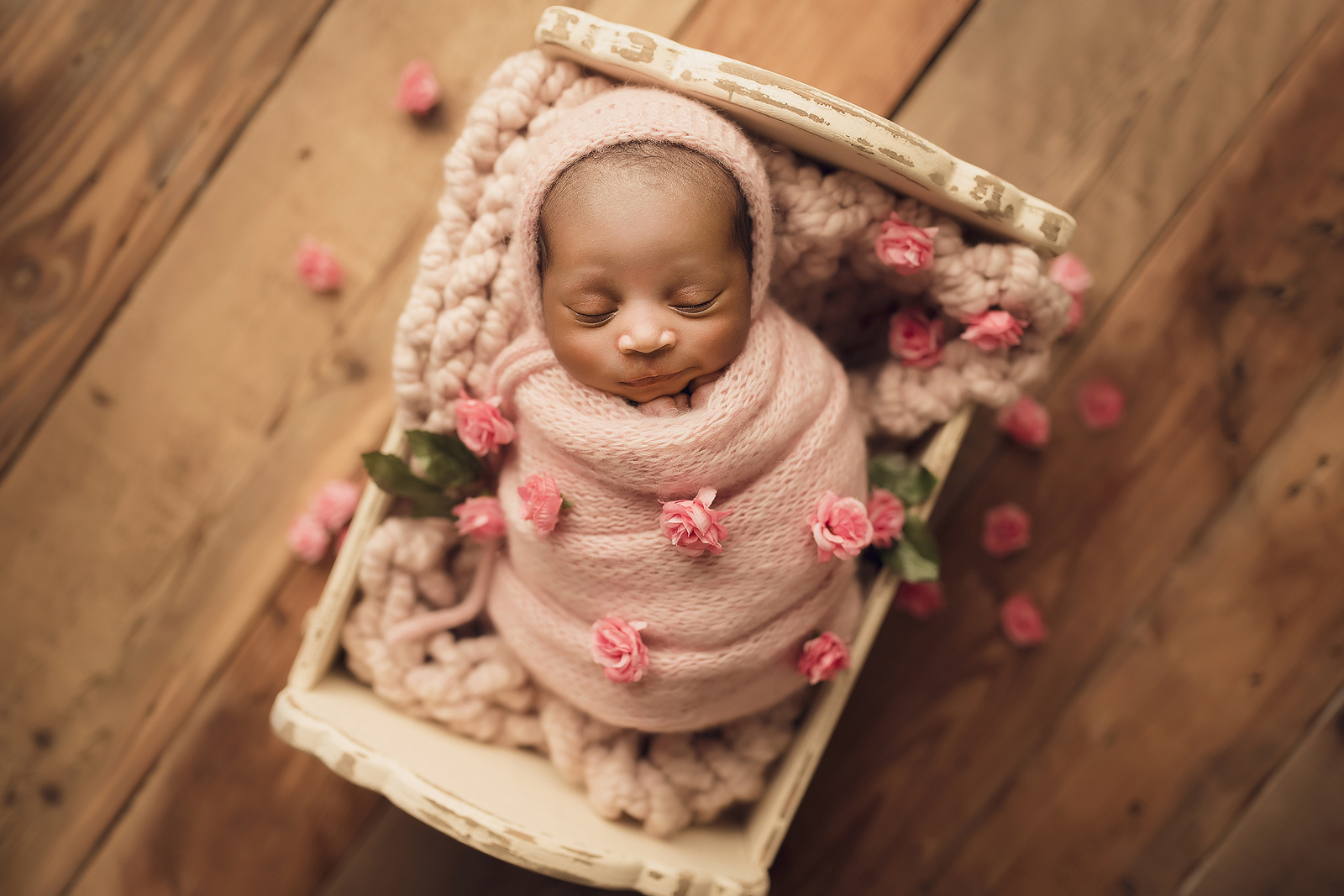 newborn in pink