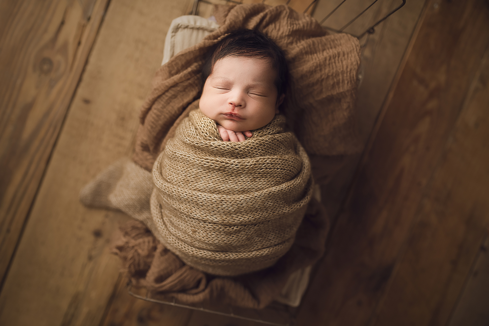 baby boy in brown