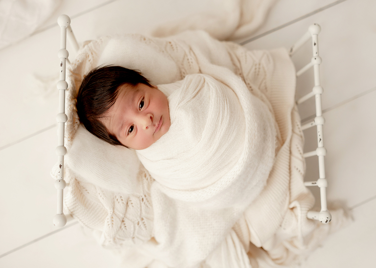 cute baby on white